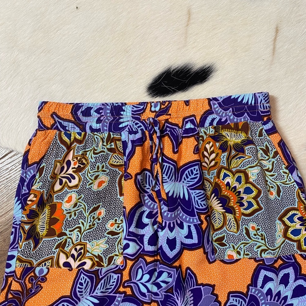 Loft colorful floral paisley print mini skirt w/ pockets - Picture 5 of 7